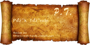 Pék Tünde névjegykártya