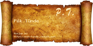 Pék Tünde névjegykártya
